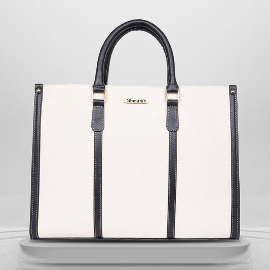 Womanix Canvas Tote Bag for Women | Fits Upto 14" Laptop Bag | Ladies Purse Handbags(92)