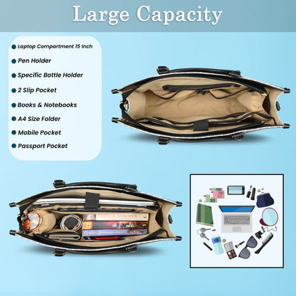 Women PU Laptop Tote bag 15 Inch College Bag Office Bag Briefcase Handbag (0077)