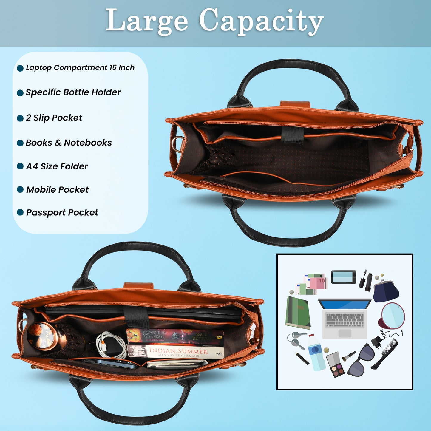 Women PU Laptop Tote bag 15 Inch College Bag Office Bag Briefcase Handbag(0075)