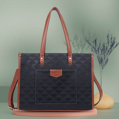Womanix Laptop Tote Bag PU Laptop Bag 14 inch Work Shoulder Bags Casual Briefcase Handbag for Travel, Office, College (0089)