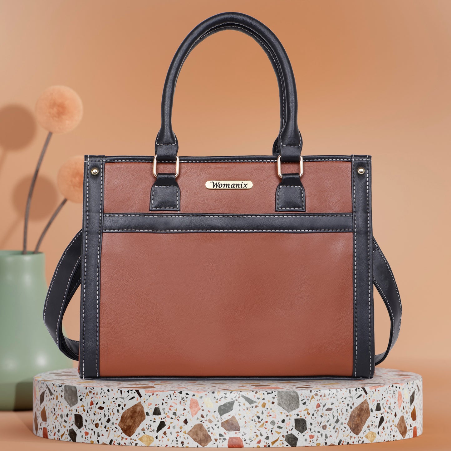 Womanix Solid Tote Bag for Women, Shoulder Bags for Women for Office Use, Work Ladies Handbags Purse (098)