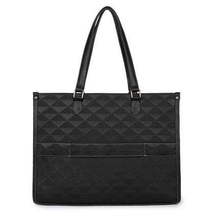 Womanix PU Laptop Tote Bags for Women with Front Pocket, Work Bag,15 inch tote for Women, Large Capacity Handbag for Office, School, Travel, Teacher Purse (0091)