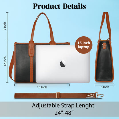 Women PU Laptop Tote bag 15 Inch College Bag Office Bag Briefcase Handbag (0079)