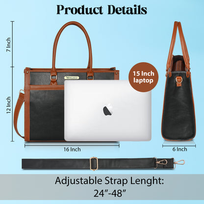 Women Canvas Laptop Tote Bag 14 Inch, College Bag, Office Bags(0073)