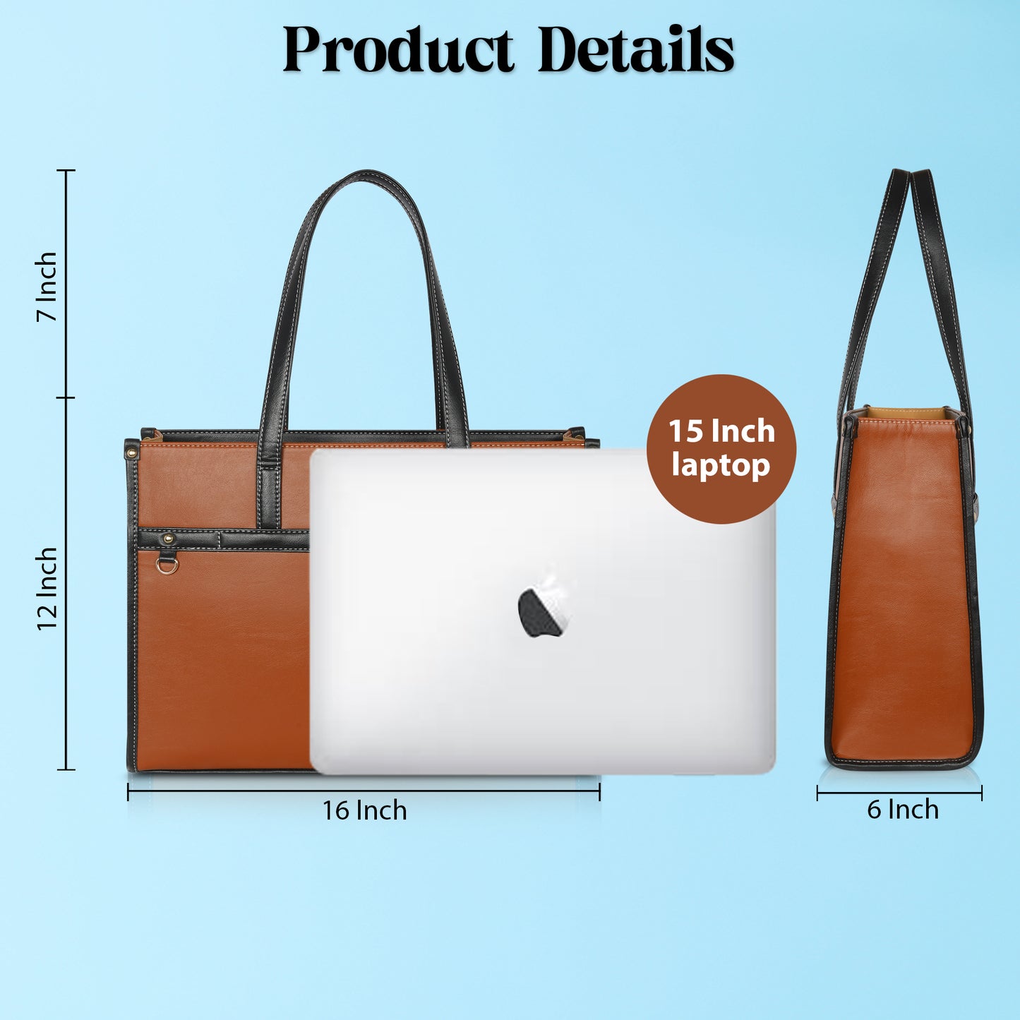 Women PU Laptop Tote bag 15 Inch College Bag Office Bag Briefcase Handbag (0078)