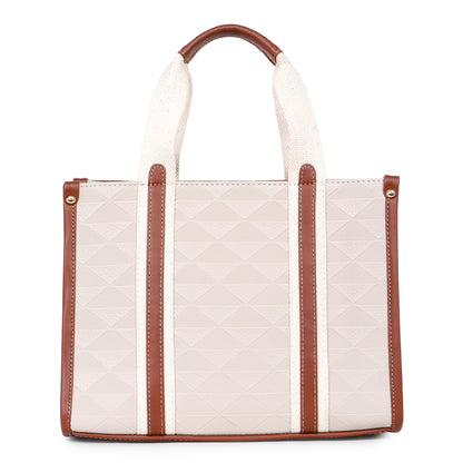 Womanix PU Laptop Tote Bags for Women with Front Pocket, Work Bag,15 inch tote for Women, Large Capacity Handbag for Office, School, Travel, Teacher Purse (Beige Tan) (0096)