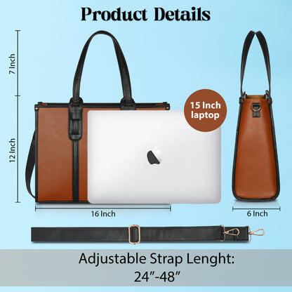 Women PU Laptop Tote bag 15 Inch College Bag Office Bag Briefcase Handbag (0079)