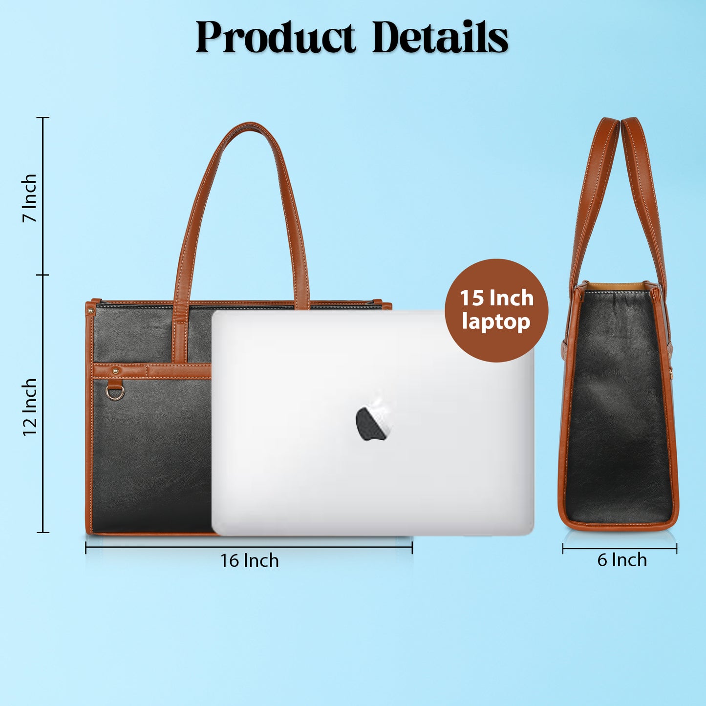 Women PU Laptop Tote bag 15 Inch College Bag Office Bag Briefcase Handbag (0078)