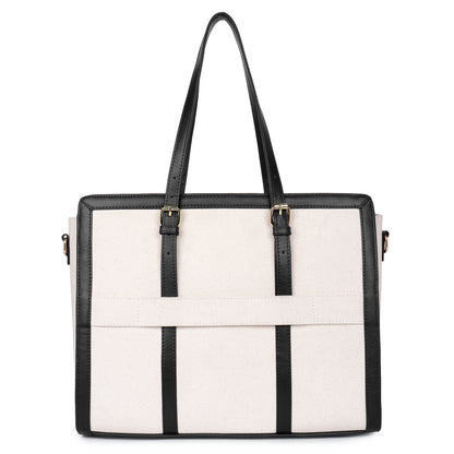 Womanix Canvas Laptop Tote Bags for Women, Work Bag, 15 inch tote for Women, Large Capacity Handbag for Office, School, Travel, Teacher Purse (0082)