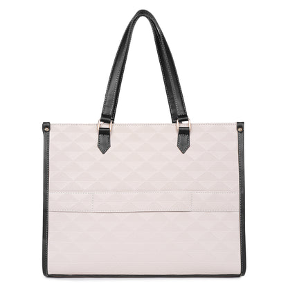 Womanix PU Laptop Tote Bags for Women with Front Pocket, Work Bag,15 inch tote for Women, Large Capacity Handbag for Office, School, Travel, Teacher Purse (0091)