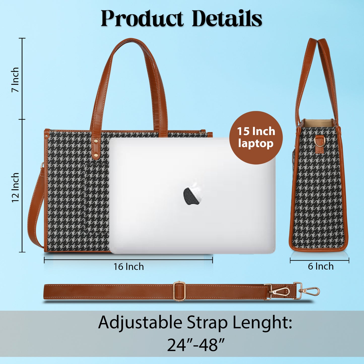 Women PU Laptop Tote bag 14 Inch College Bag Office Bag Briefcase Handbag (0081)