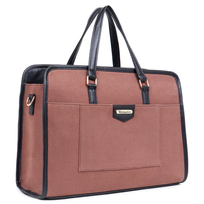 Women Faux Leather Laptop Tote Bag, Briefcase Business Bag 14" Laptop Bag (0087)