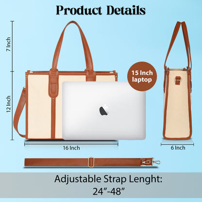 Women PU Laptop Tote bag 15 Inch College Bag Office Bag Briefcase Handbag (0080)