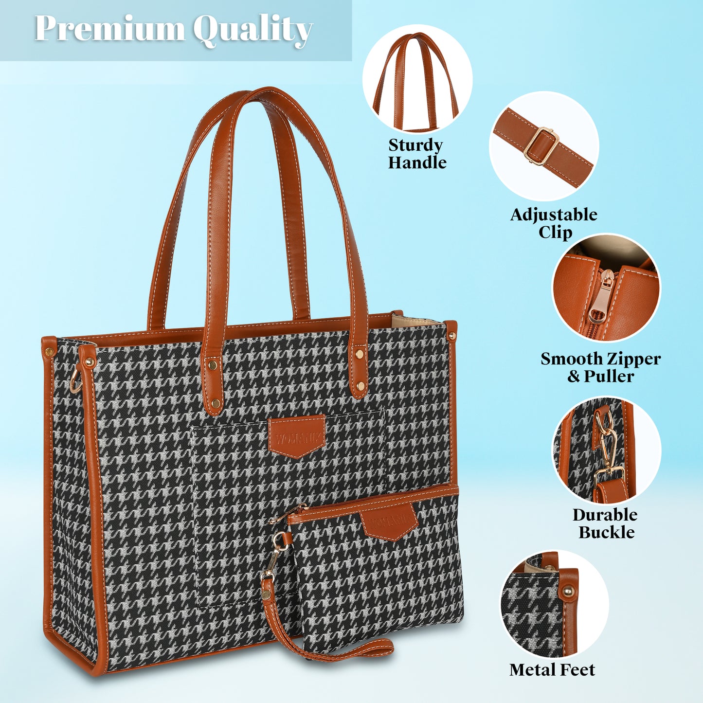 Women PU Laptop Tote bag 14 Inch College Bag Office Bag Briefcase Handbag (0081)