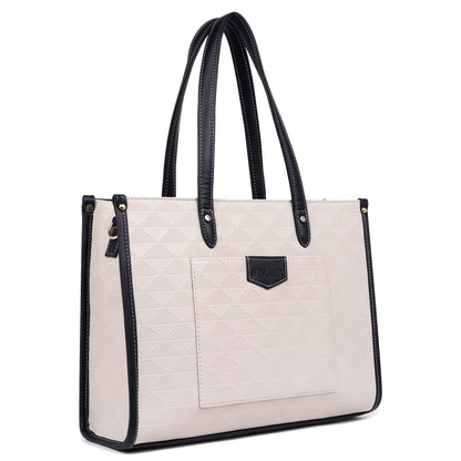 Womanix Laptop Tote Bag PU Laptop Bag 14 inch Work Shoulder Bags Casual Briefcase Handbag for Travel, Office, College (0089)