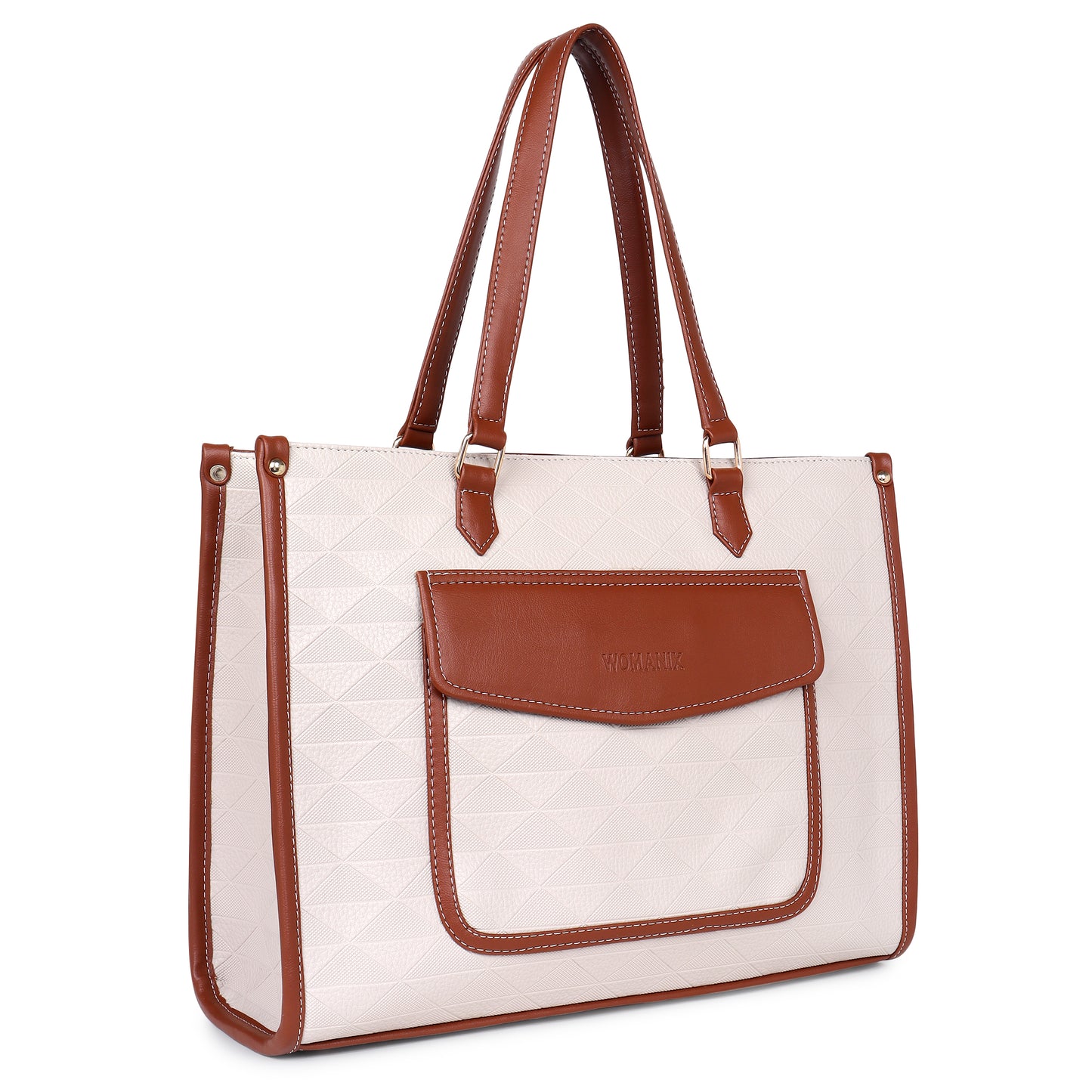 Womanix PU Laptop Tote Bags for Women with Front Pocket, Work Bag,15 inch tote for Women, Large Capacity Handbag for Office, School, Travel, Teacher Purse (0091)