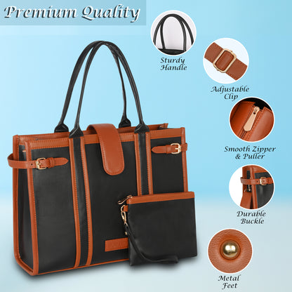 Women PU Laptop Tote bag 15 Inch College Bag Office Bag Briefcase Handbag(0075)