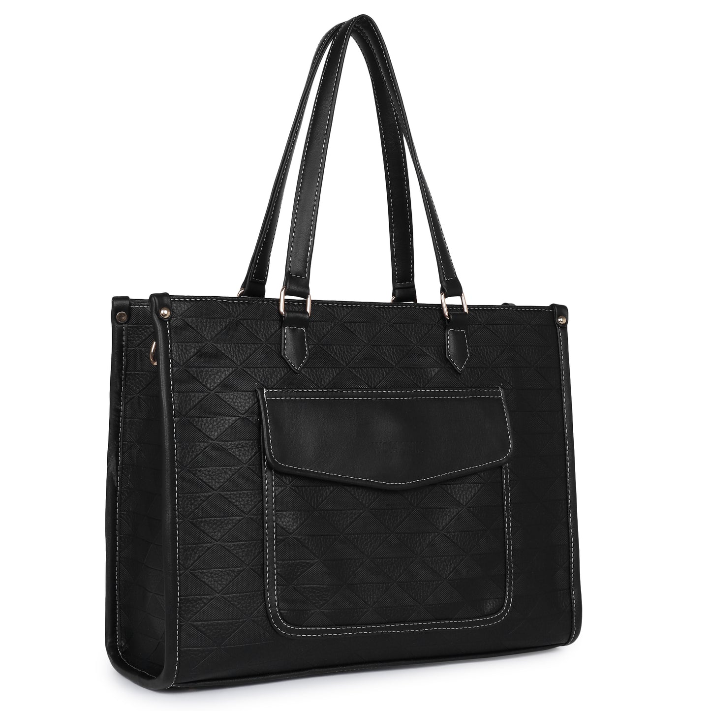 Womanix PU Laptop Tote Bags for Women with Front Pocket, Work Bag,15 inch tote for Women, Large Capacity Handbag for Office, School, Travel, Teacher Purse (0091)