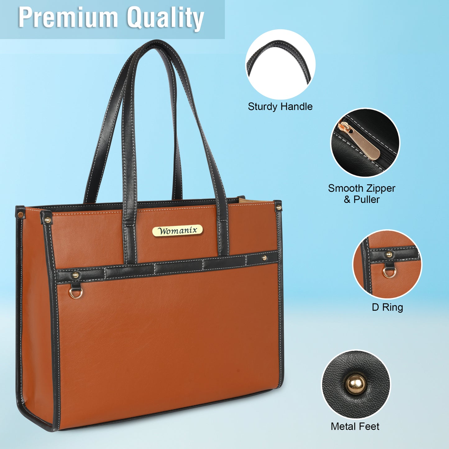 Women PU Laptop Tote bag 15 Inch College Bag Office Bag Briefcase Handbag (0078)
