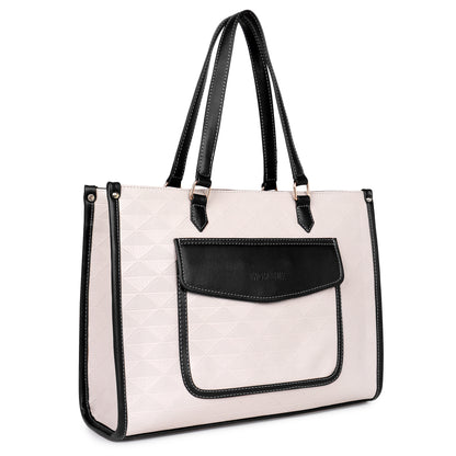 Womanix PU Laptop Tote Bags for Women with Front Pocket, Work Bag,15 inch tote for Women, Large Capacity Handbag for Office, School, Travel, Teacher Purse (0091)
