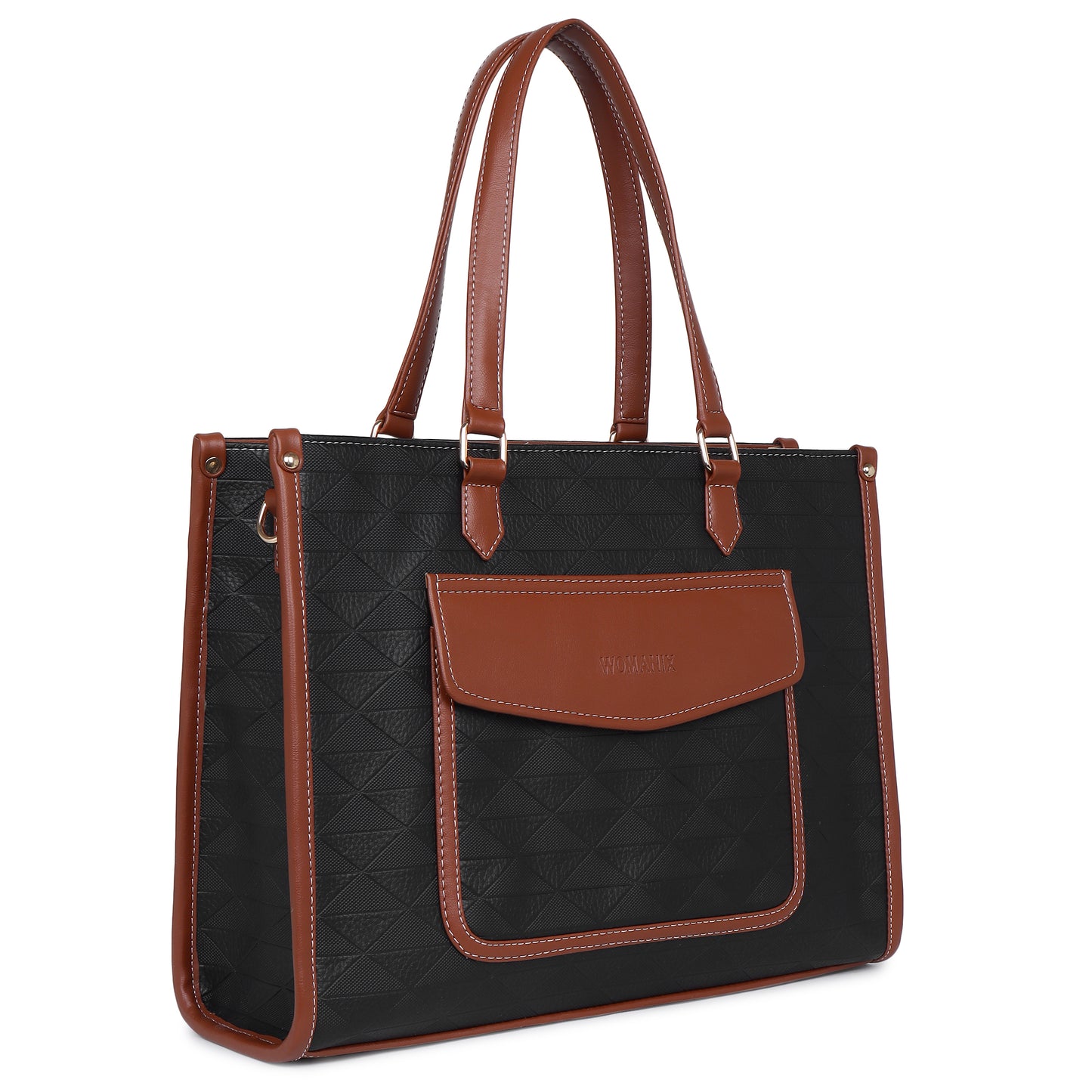 Womanix PU Laptop Tote Bags for Women with Front Pocket, Work Bag,15 inch tote for Women, Large Capacity Handbag for Office, School, Travel, Teacher Purse (0091)