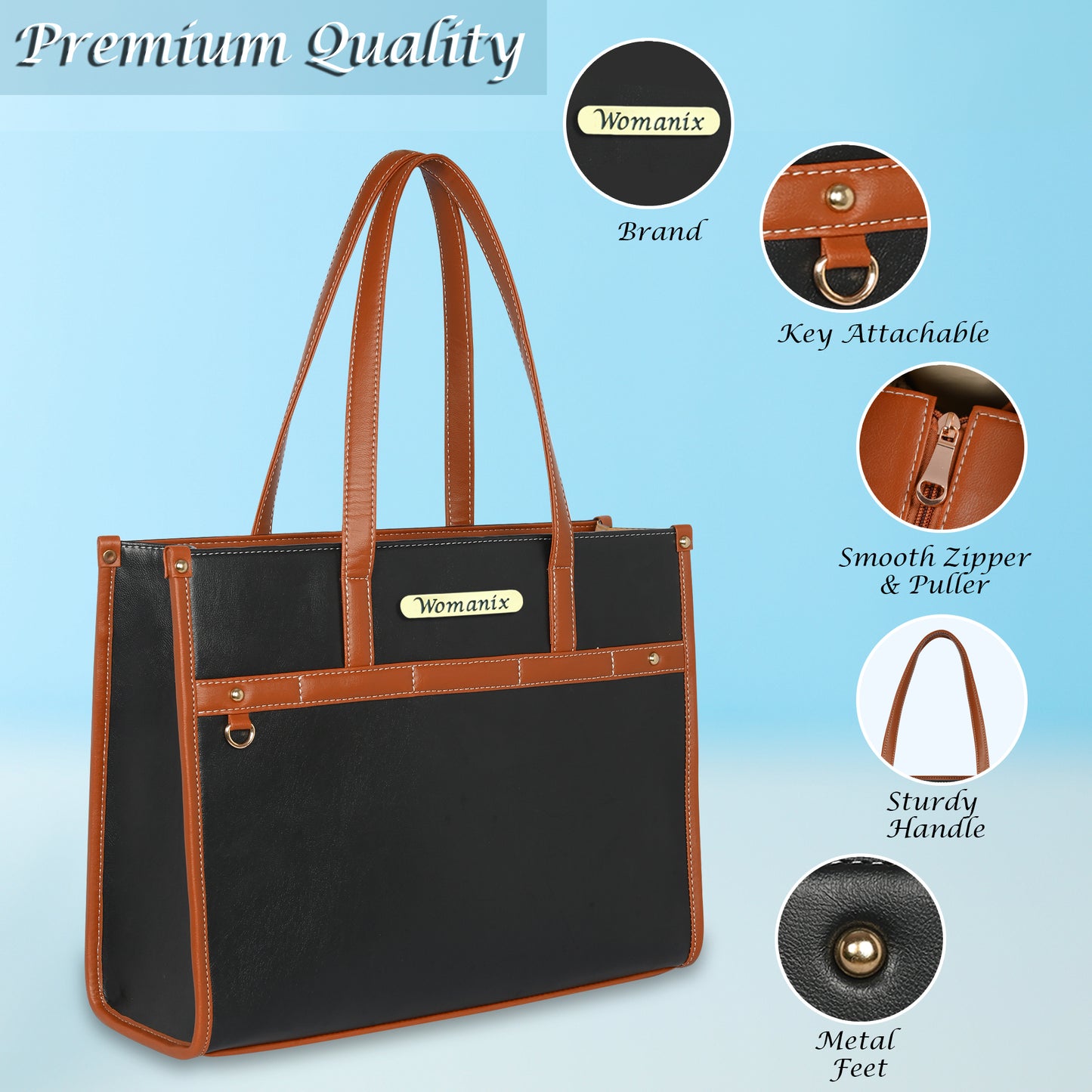 Women PU Laptop Tote bag 15 Inch College Bag Office Bag Briefcase Handbag (0078)