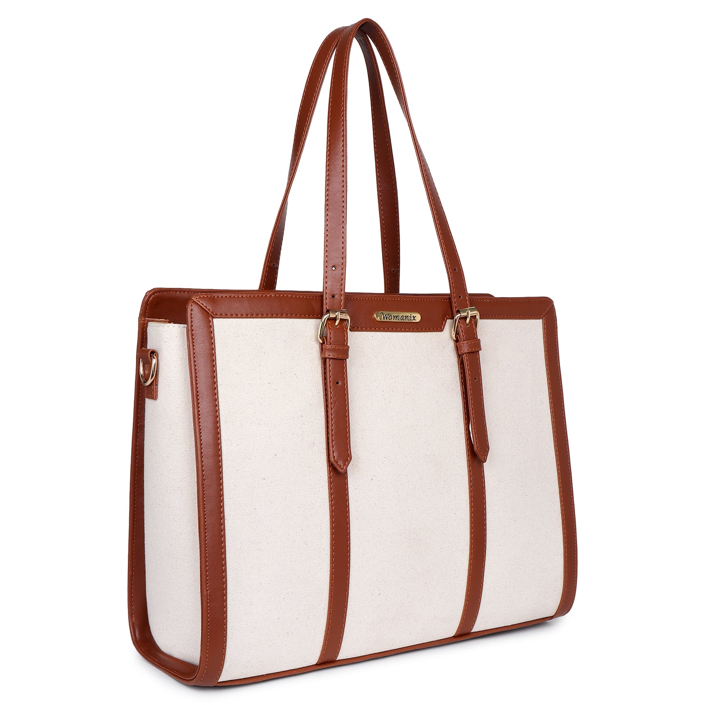 Womanix Canvas Laptop Tote Bags for Women, Work Bag, 15 inch tote for Women, Large Capacity Handbag for Office, School, Travel, Teacher Purse (0082)