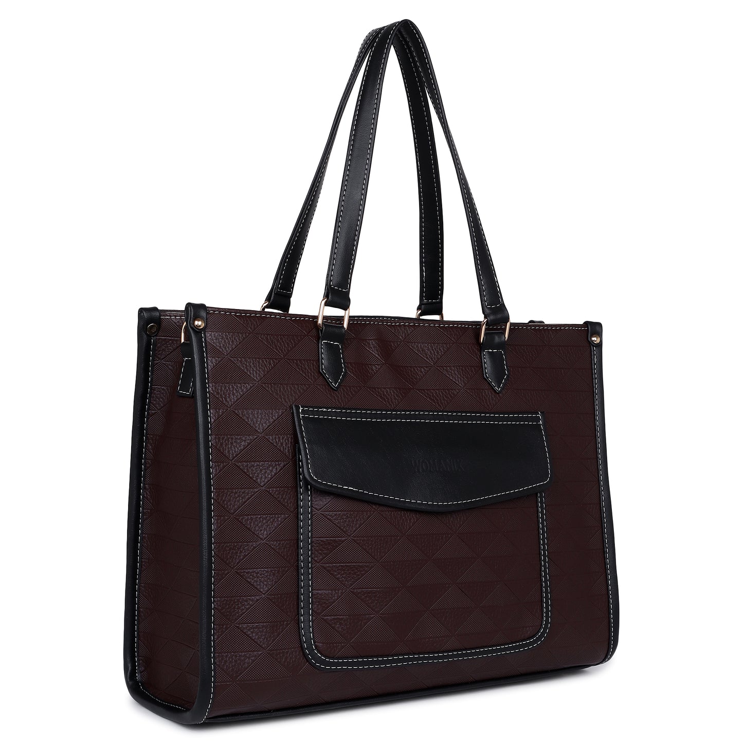 Womanix PU Laptop Tote Bags for Women with Front Pocket, Work Bag,15 inch tote for Women, Large Capacity Handbag for Office, School, Travel, Teacher Purse (0091)