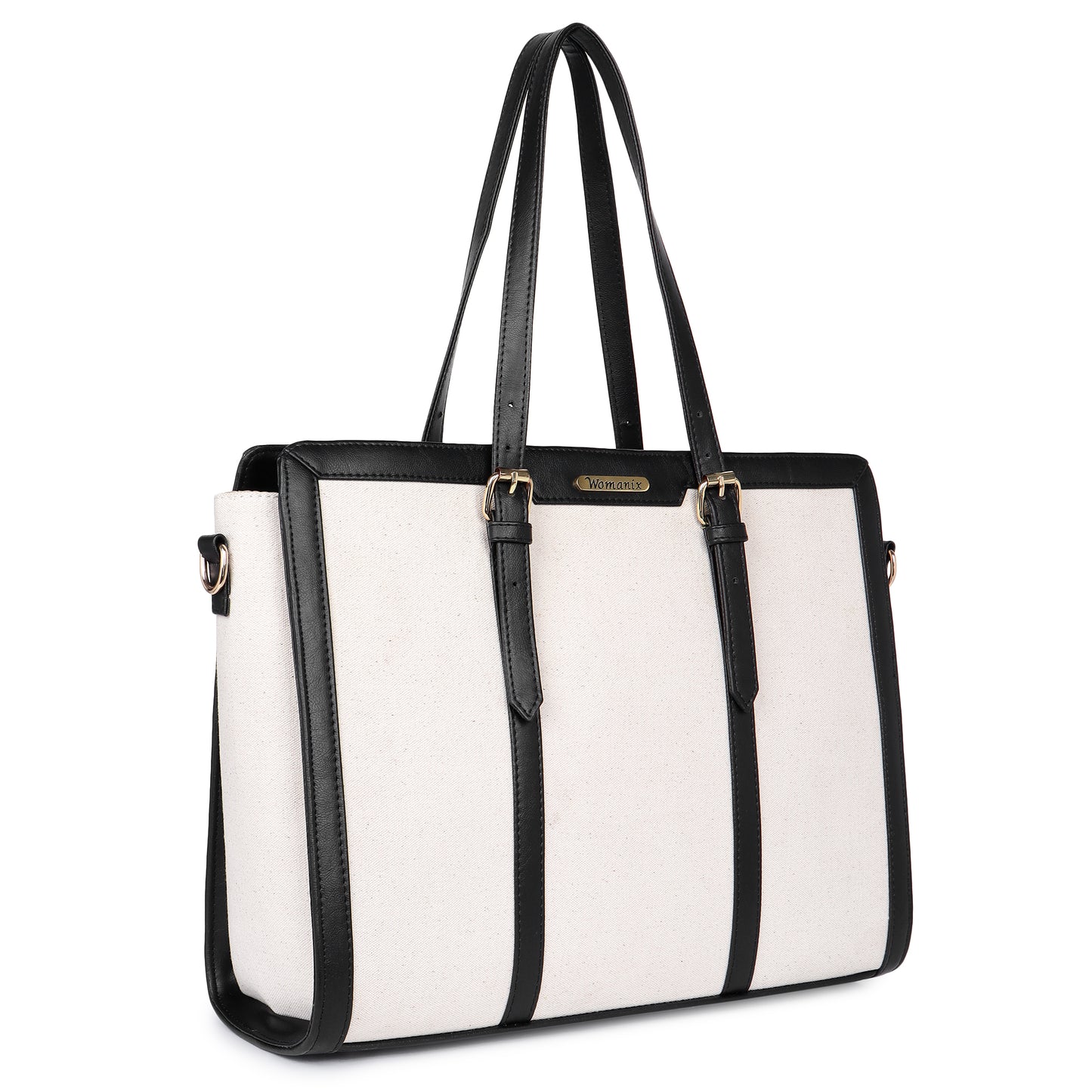 Womanix Canvas Laptop Tote Bags for Women, Work Bag, 15 inch tote for Women, Large Capacity Handbag for Office, School, Travel, Teacher Purse (0082)