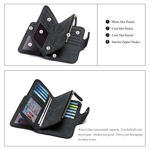Womanix Women's Tri-fold Fashion Card Coin Holder Ladies Long Purse Clutch Wallet