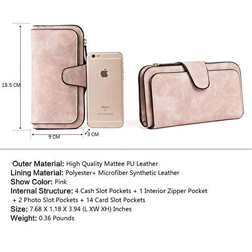 Womanix Women's Tri-fold Fashion Card Coin Holder Ladies Long Purse Clutch Wallet