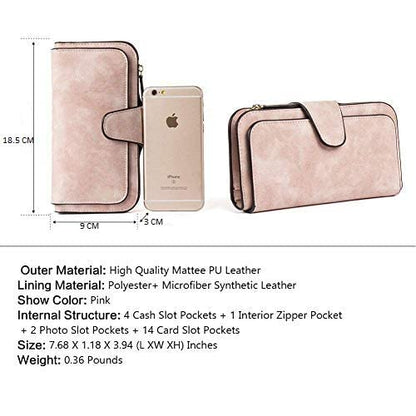 Womanix Women's Tri-fold Fashion Card Coin Holder Ladies Long Purse Clutch Wallet