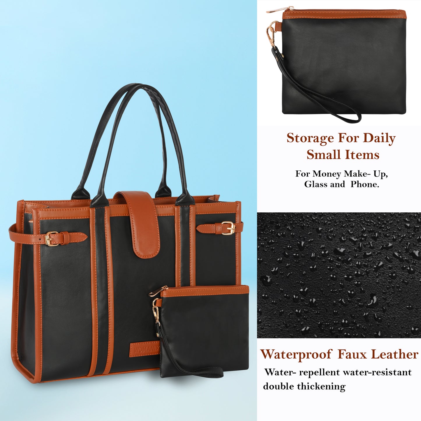 Women PU Laptop Tote bag 15 Inch College Bag Office Bag Briefcase Handbag(0075)