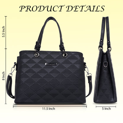 Womanix Tri- Compartment Handbag, Handbags for Women Large Capacity Tote Shoulder Bags for Ladies, double Handle Satchel Purse daily use, office (0101)