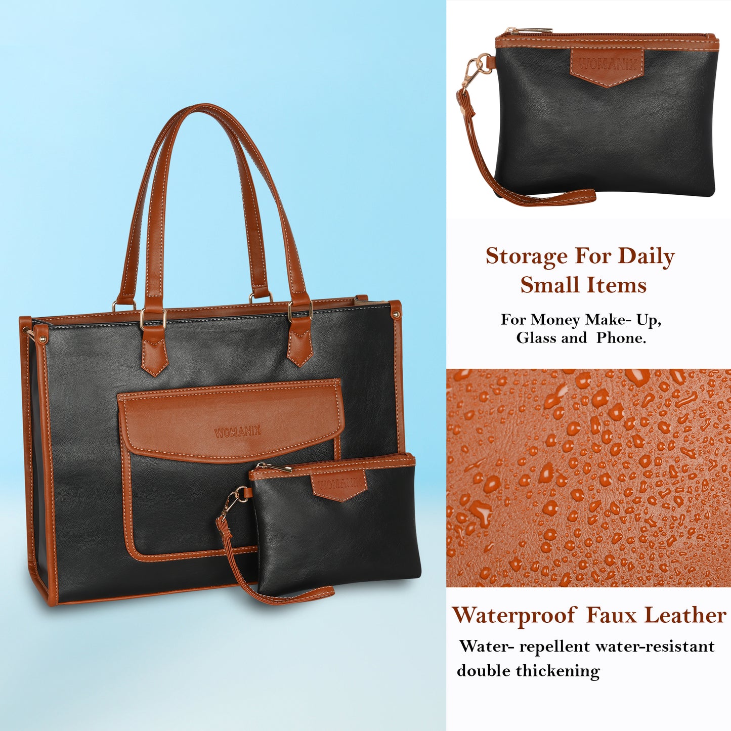 Women PU Laptop Tote bag 15 Inch College Bag Office Bag Briefcase Handbag (0076)