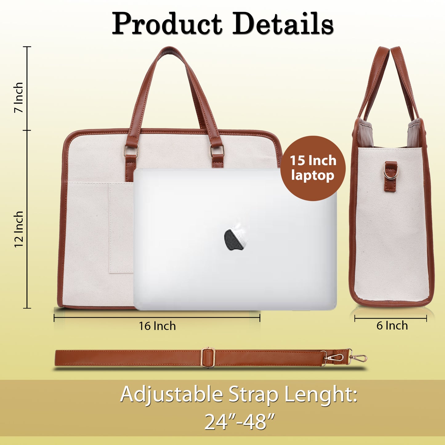 Women Faux Leather Laptop Tote Bag, Briefcase Business Bag 14" Laptop Bag (0087)