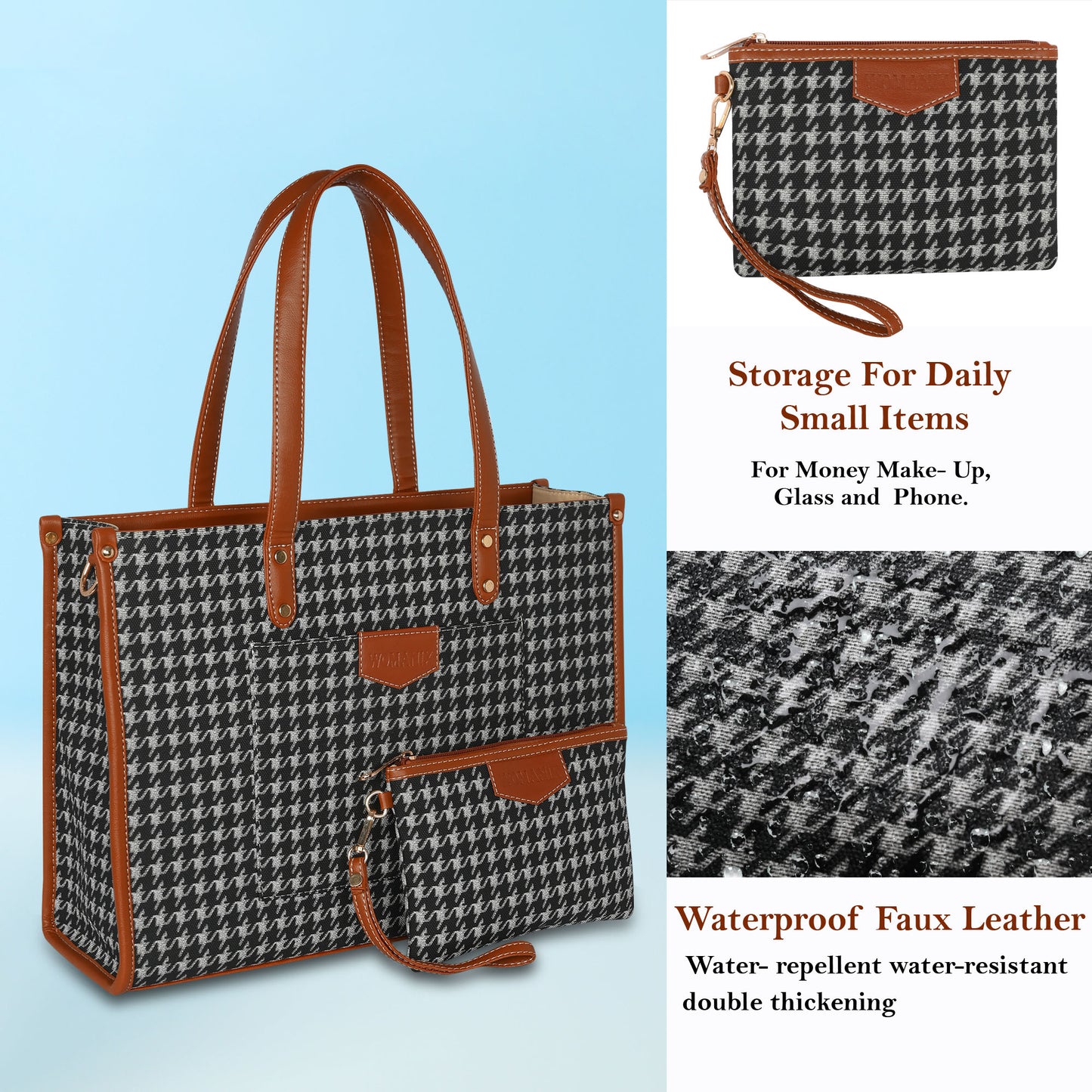 Women PU Laptop Tote bag 14 Inch College Bag Office Bag Briefcase Handbag (0081)