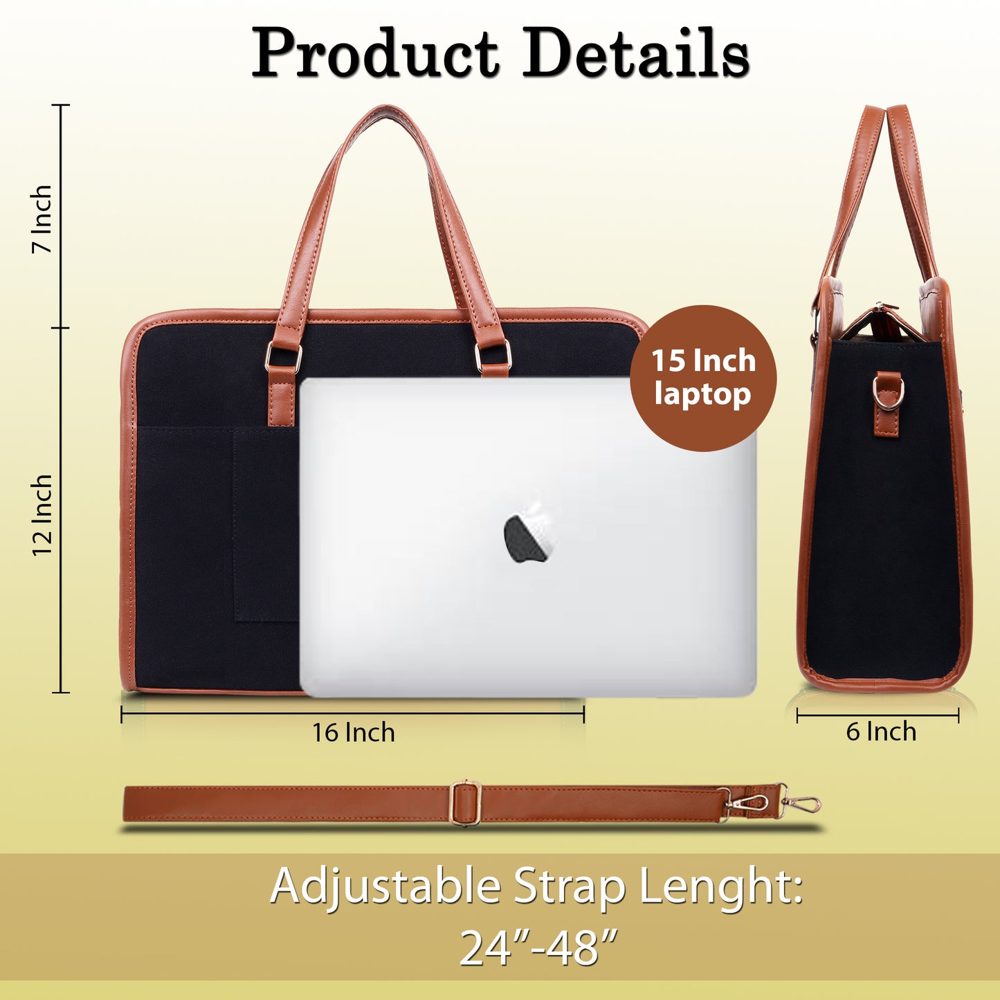 Women Faux Leather Laptop Tote Bag, Briefcase Business Bag 14" Laptop Bag (0087)