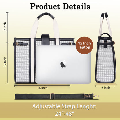Womanix PU Laptop Tote Bags for Women, Work Bag, 15 inch tote for Women(90)