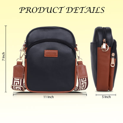 Womanix Crossbody PU Sling Bag for daily use, shoulder sling Bag with Ajustable Strap, Small Trendy Sling Crossbody Bag, party sling, casual, travel, outing (0105)