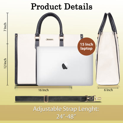 Womanix Canvas Tote Bag for Women | Fits Upto 14" Laptop Bag | Ladies Purse Handbags(92)