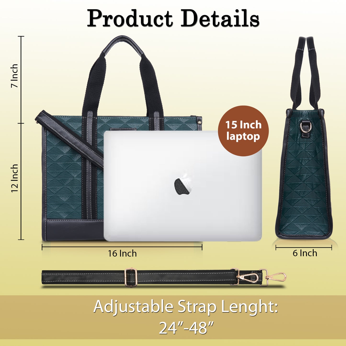 Womanix PU Laptop Tote Bags for Women, Work Bag,15 inch tote for Women, Large Capacity Handbag for Office, School, Travel, Teacher Purse, Marketing,daily use (0099)