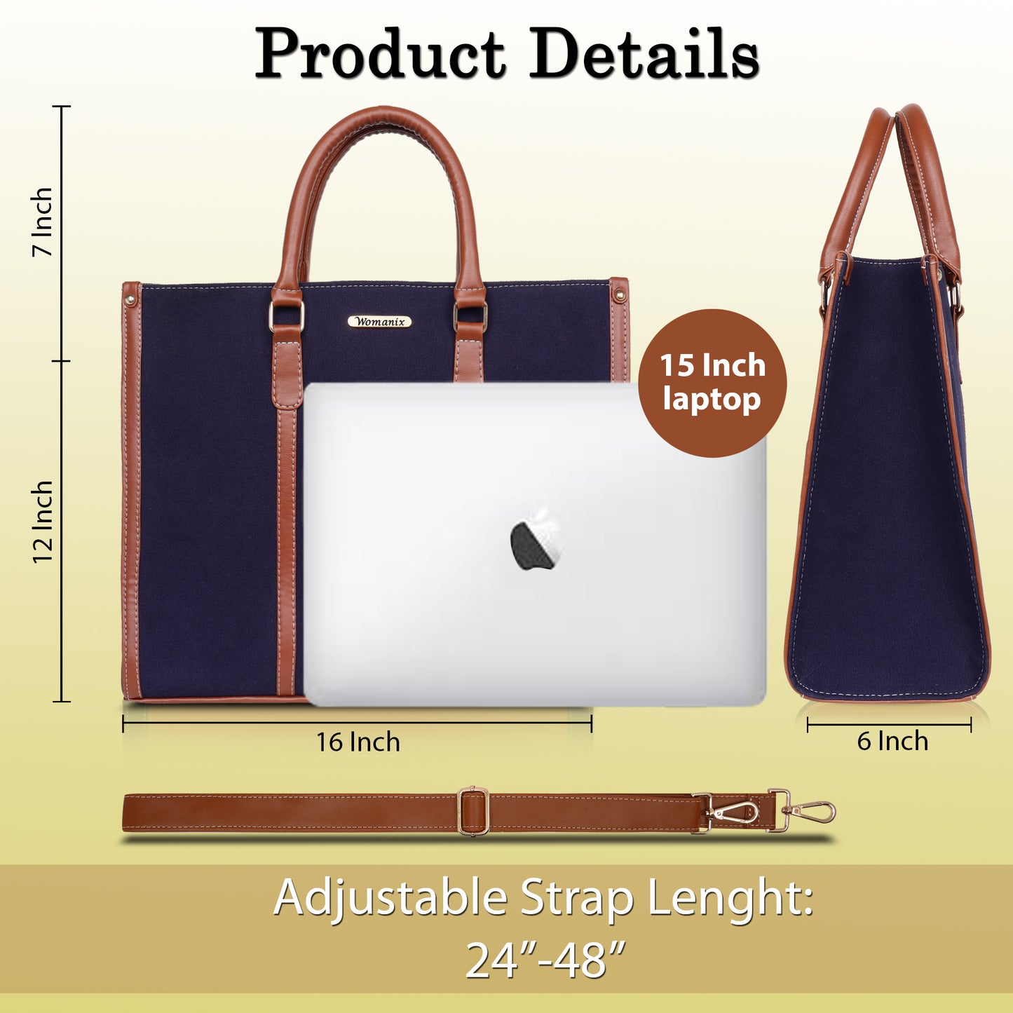 Womanix Canvas Tote Bag for Women | Fits Upto 14" Laptop Bag | Ladies Purse Handbags(92)