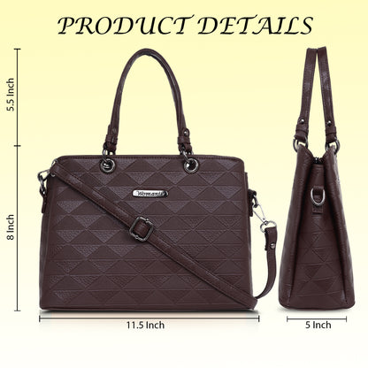 Womanix Tri- Compartment Handbag, Handbags for Women Large Capacity Tote Shoulder Bags for Ladies, double Handle Satchel Purse daily use, office (0101)