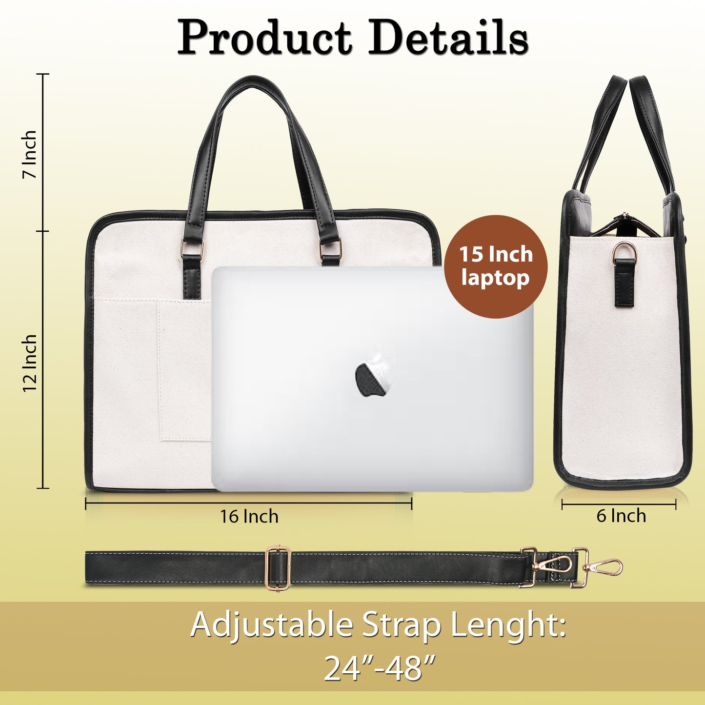 Women Faux Leather Laptop Tote Bag, Briefcase Business Bag 14" Laptop Bag (0087)