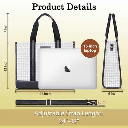 Womanix PU Laptop Tote Bags for Women, Work Bag,15 inch tote for Women, Large Capacity Handbag for Office, School, Travel, Teacher Purse, Marketing,daily use (0099)
