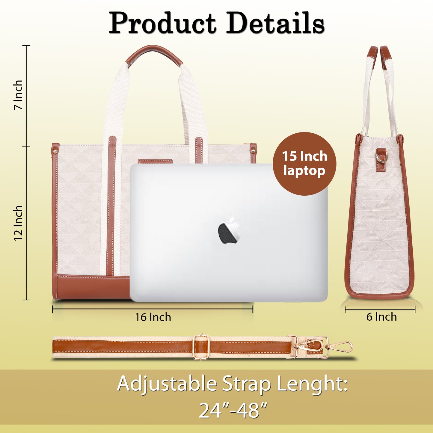 Womanix PU Laptop Tote Bags for Women, Work Bag,15 inch tote for Women, Large Capacity Handbag for Office, School, Travel, Teacher Purse, Marketing,daily use (0099)