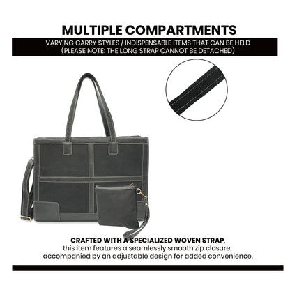 Canvas Laptop Tote Bag 14 inch Casual Briefcase Handbag