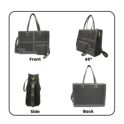 Canvas Laptop Tote Bag 14 inch Casual Briefcase Handbag