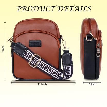 Womanix Crossbody PU Sling Bag for daily use, shoulder sling Bag with Ajustable Strap, Small Trendy Sling Crossbody Bag, party sling, casual, travel, outing (0105)